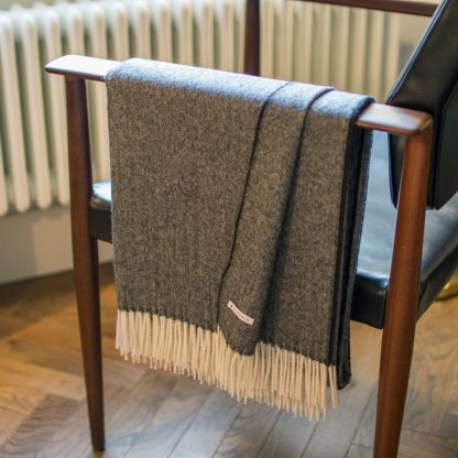Black stylish alpaca blanket