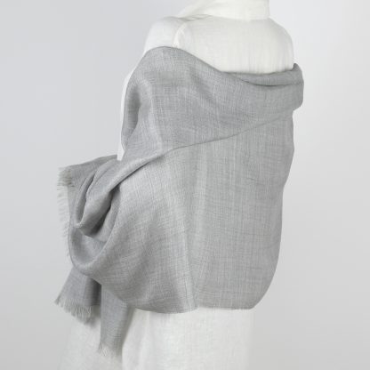 Grey alpaca and silk shawl