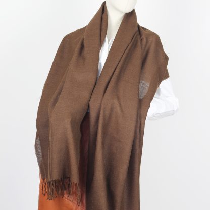 Brown wool baby alpaca shawl