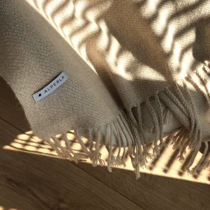 Sand color alpaca blanket