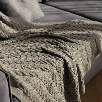 Baby alpaca wool and pima cotton blanket