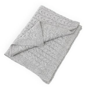 Huanara blanket of natural baby alpaca wool and organic PIMA cotton in dark gray