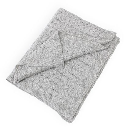 Huanara blanket made of natural baby alpaca wool and organic PIMA cotton in dark grey color